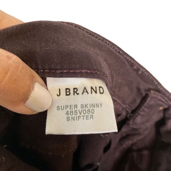J Brand Size 26 Super Skinny Snifter Jeans Womens Wine Maroon Mid Rise Pants - Picture 10 of 12